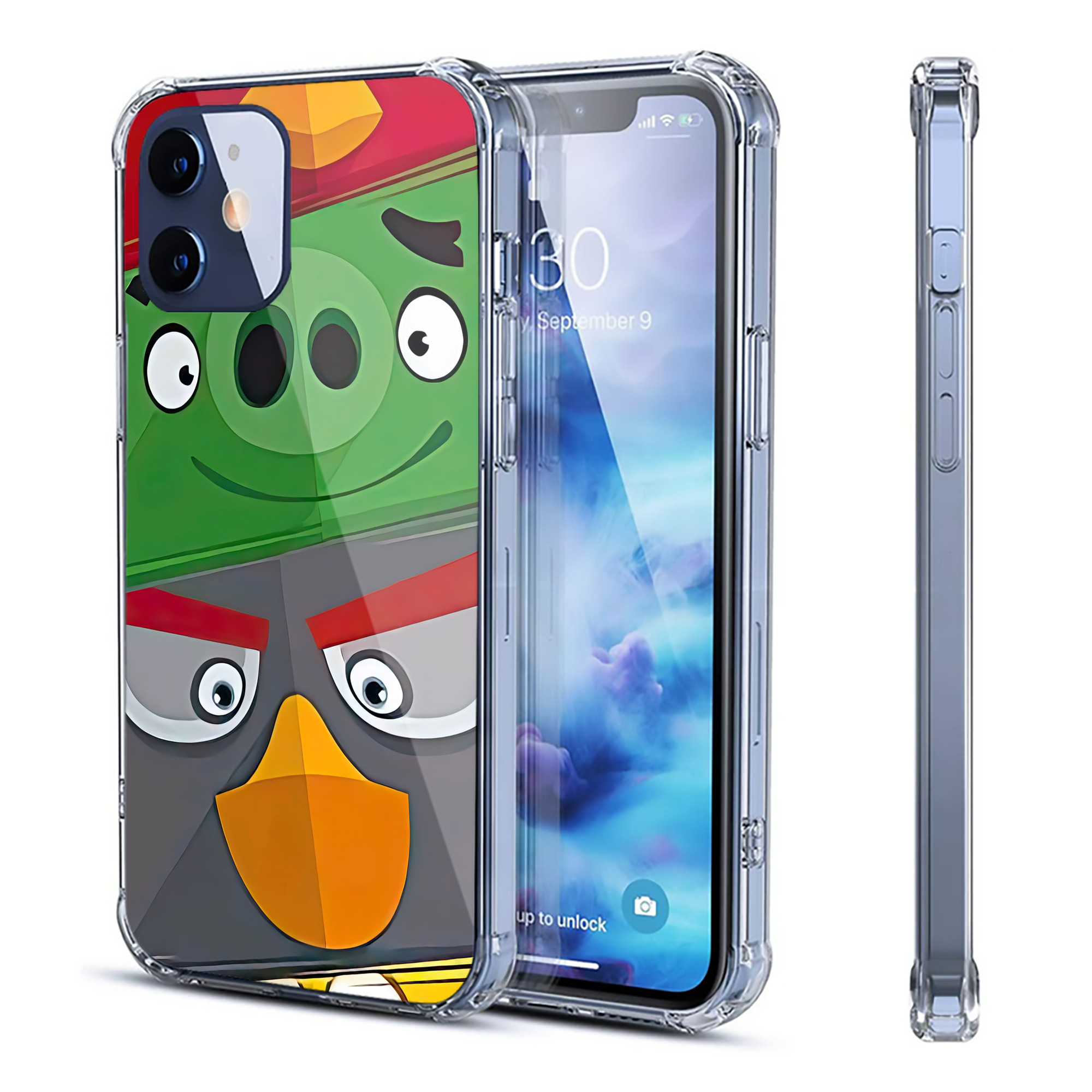 （画像用） Angry Birds アングリーバード 【iPhone 12シリーズ対応】透明スマホケース（クリアソフトケース）